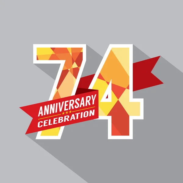 74esimo anniversario Celebrazione Design — Vettoriale Stock