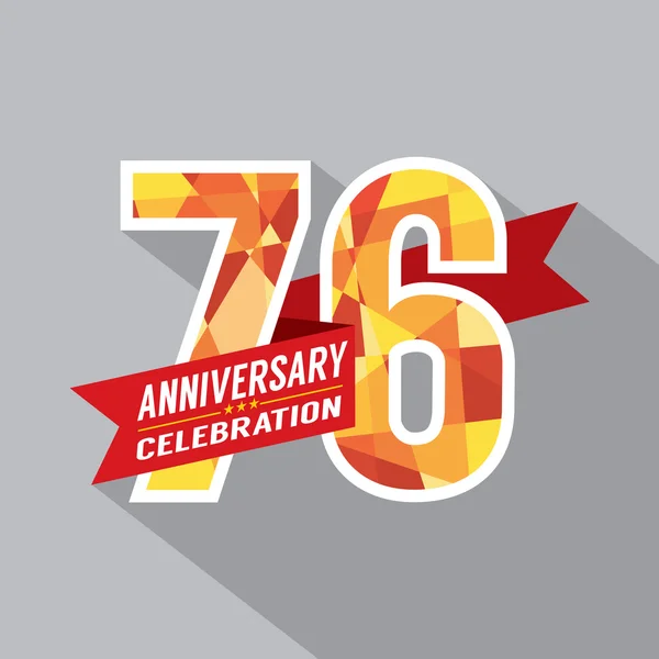 76º Aniversario Celebración Diseño — Vector de stock