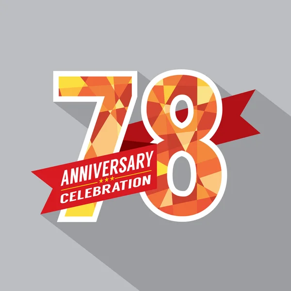 78º Aniversario Celebración Diseño — Vector de stock