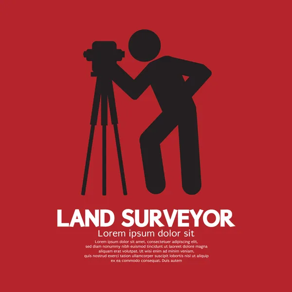 Land Surveyor Negro Símbolo gráfico Vector Ilustración — Archivo Imágenes Vectoriales