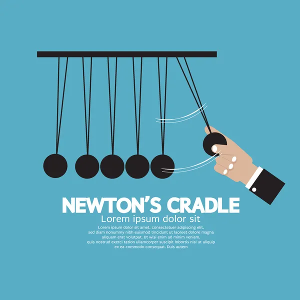 Diseño plano Newton 's Cradle Vector Illustration — Vector de stock