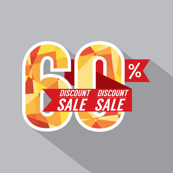 Discount 60 Percent Off Vector Illustration