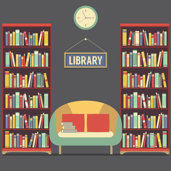 Empty Reading Seat In Library Vector Illustration