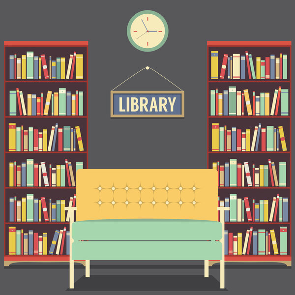 Empty Reading Seat In Library Vector Illustration