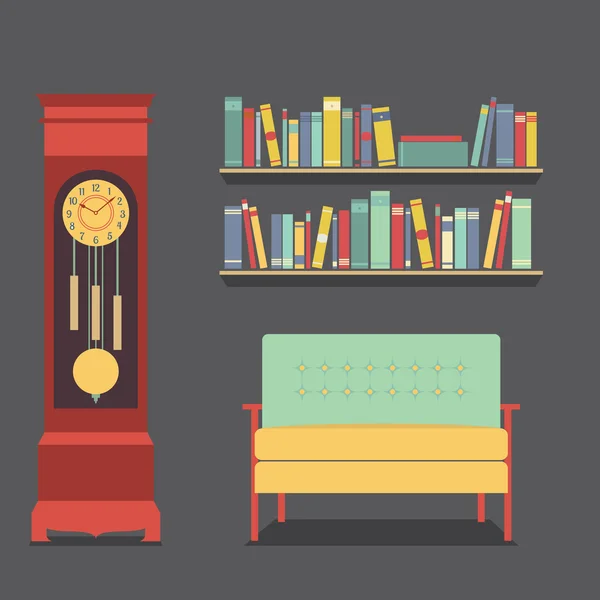 Living Room Interior Design Vector Illustration — Stock Vector