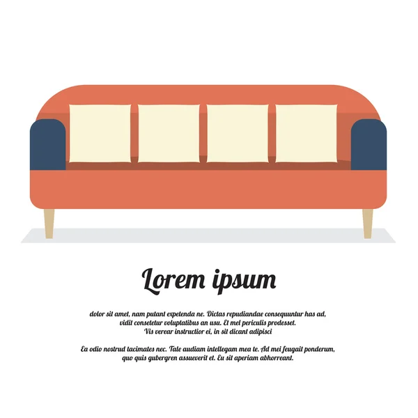 Modern soffa vintage stil vektor illustration — Stock vektor