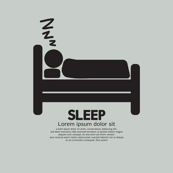 Person Sleeping In Bed Symbol Vector Illustration