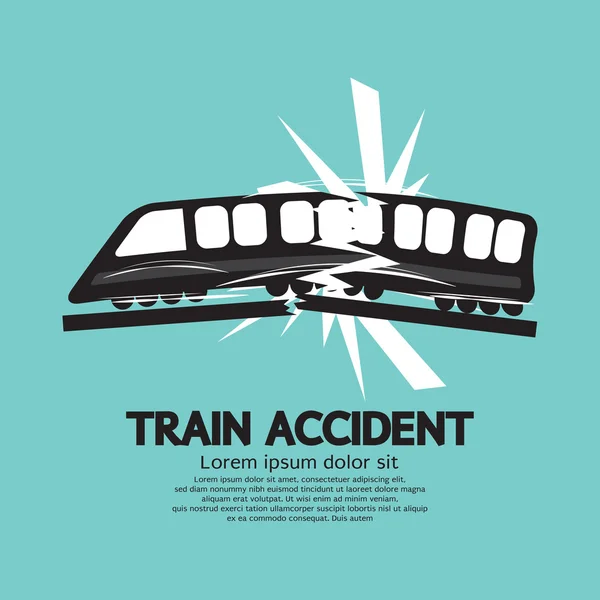 Tren kazası grafik vektör çizim — Stok Vektör