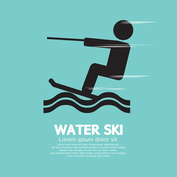 Wasserski Sport Sign Vector Illustration — Stockvektor