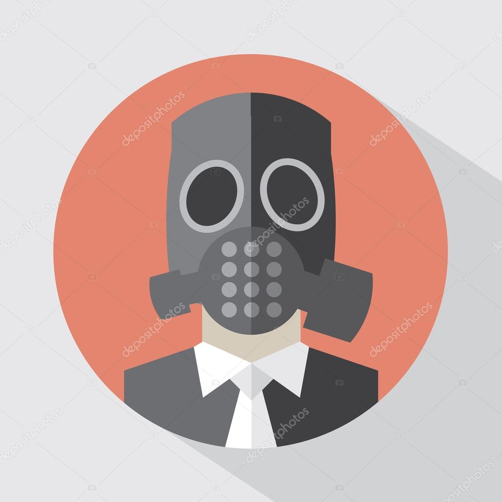 Flat Design Poison Gas Mask Vector Illustration