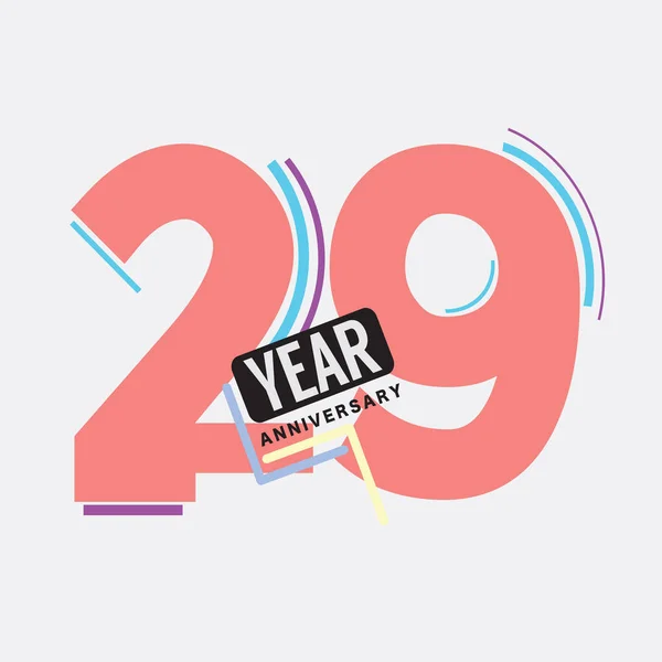 29Th Years Anniversary Logo Celebración Cumpleaños Diseño Abstracto Vector Ilustración — Archivo Imágenes Vectoriales
