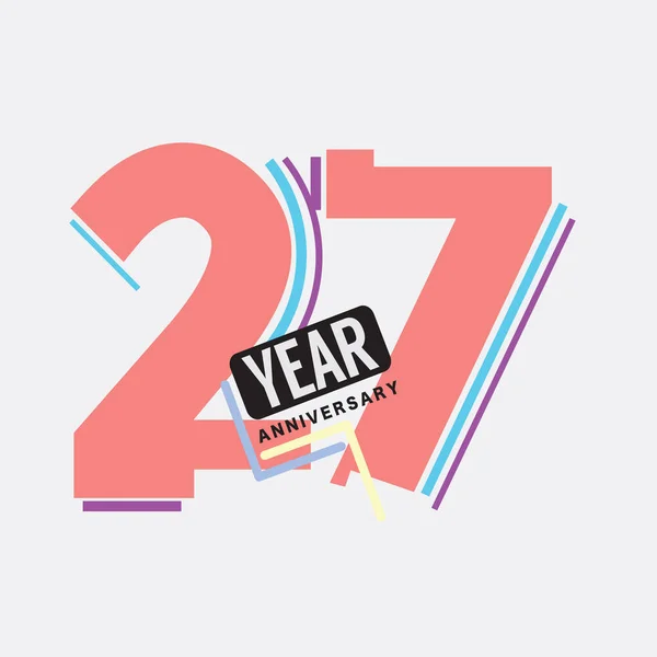 27Th Years Anniversary Logo Geburtstagsfeier Abstraktes Design Vektor Illustration — Stockvektor