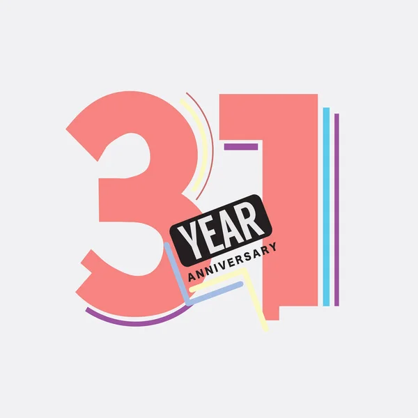 31Th Years Anniversary Logo Urodziny Uroczystość Abstrakcyjny Projekt Wektor Ilustracja — Wektor stockowy