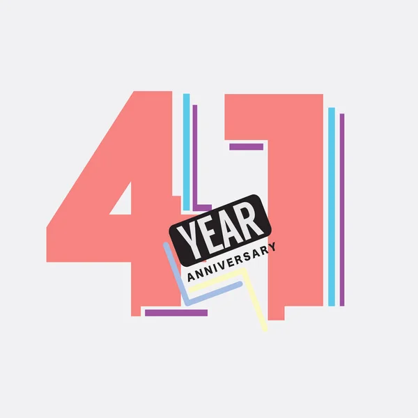 41Th Anos Aniversário Logo Aniversário Celebração Abstract Design Vector Ilustração — Vetor de Stock