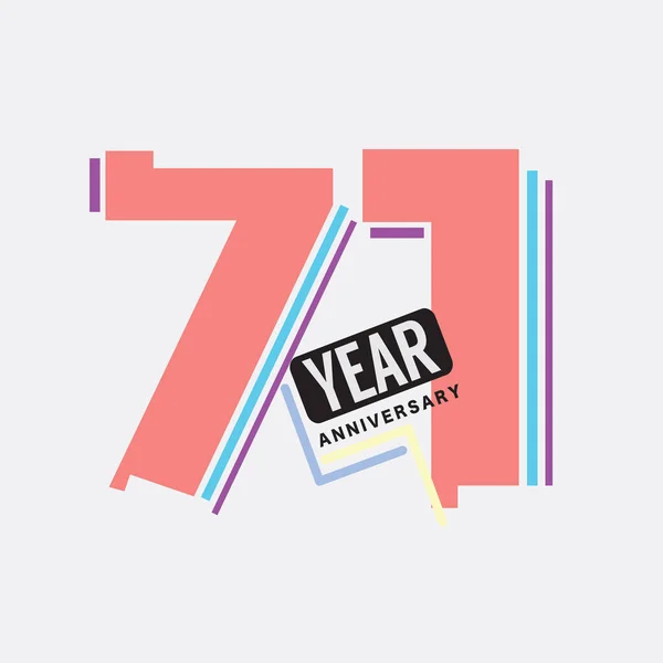 71Th Years Anniversary Logo Urodziny Uroczystość Abstrakcyjny Projekt Wektor Ilustracja — Wektor stockowy