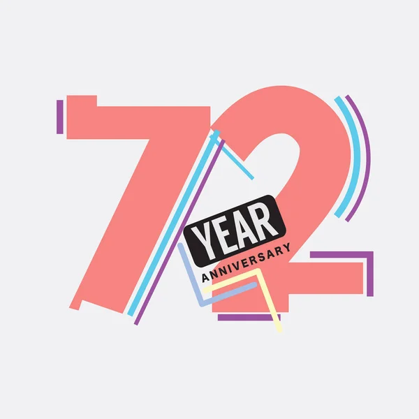 72Th Years Anniversary Logo Birthday Celebration Abstract Design Vector Illustration — Stock Vector