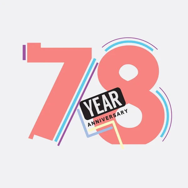 78Th Years Anniversary Logo Birthday Celebration Abstract Design Vector Illustration — Stockový vektor
