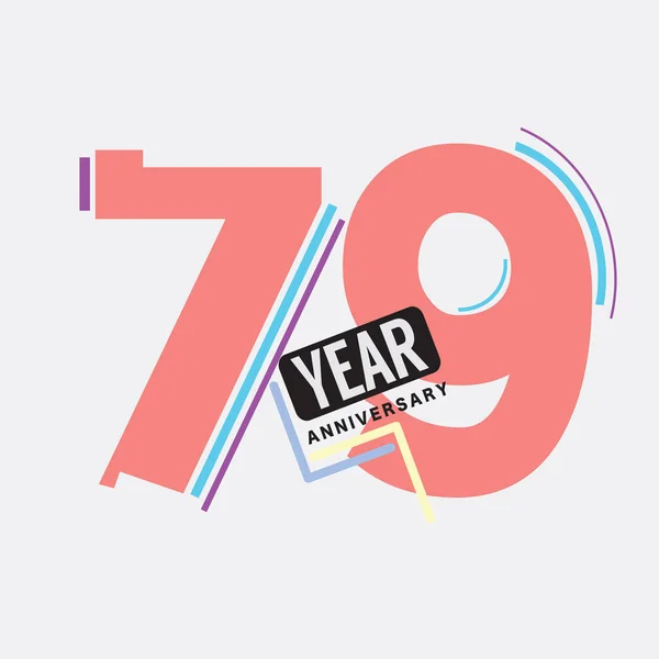 Logo Del 79Esimo Anniversario Celebrazione Del Compleanno Design Astratto Illustrazione — Vettoriale Stock