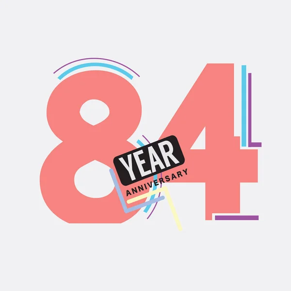 84Th Anos Aniversário Logo Aniversário Celebração Abstrato Design Vector Ilustração —  Vetores de Stock
