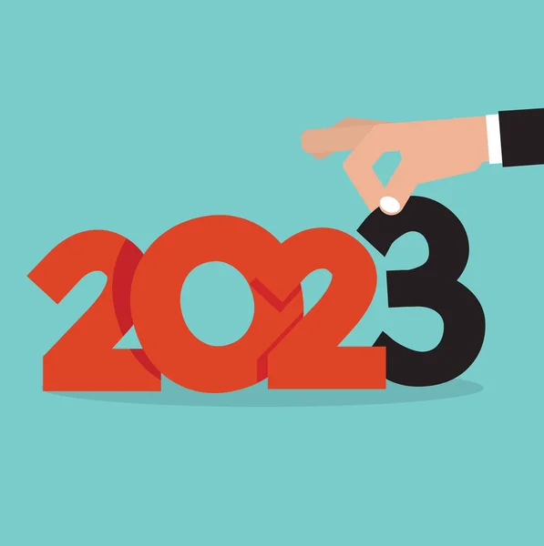 Hand Picks 2023 New Year Concept Vector Illustration — Stockvektor