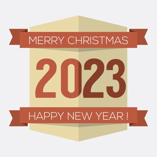 Vintage 2023 New Year Badge Vector Illustration — Vetor de Stock