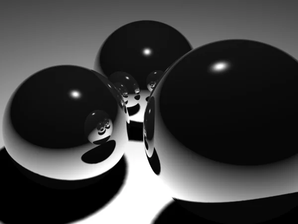 3D chrome spheres — Stock Photo, Image