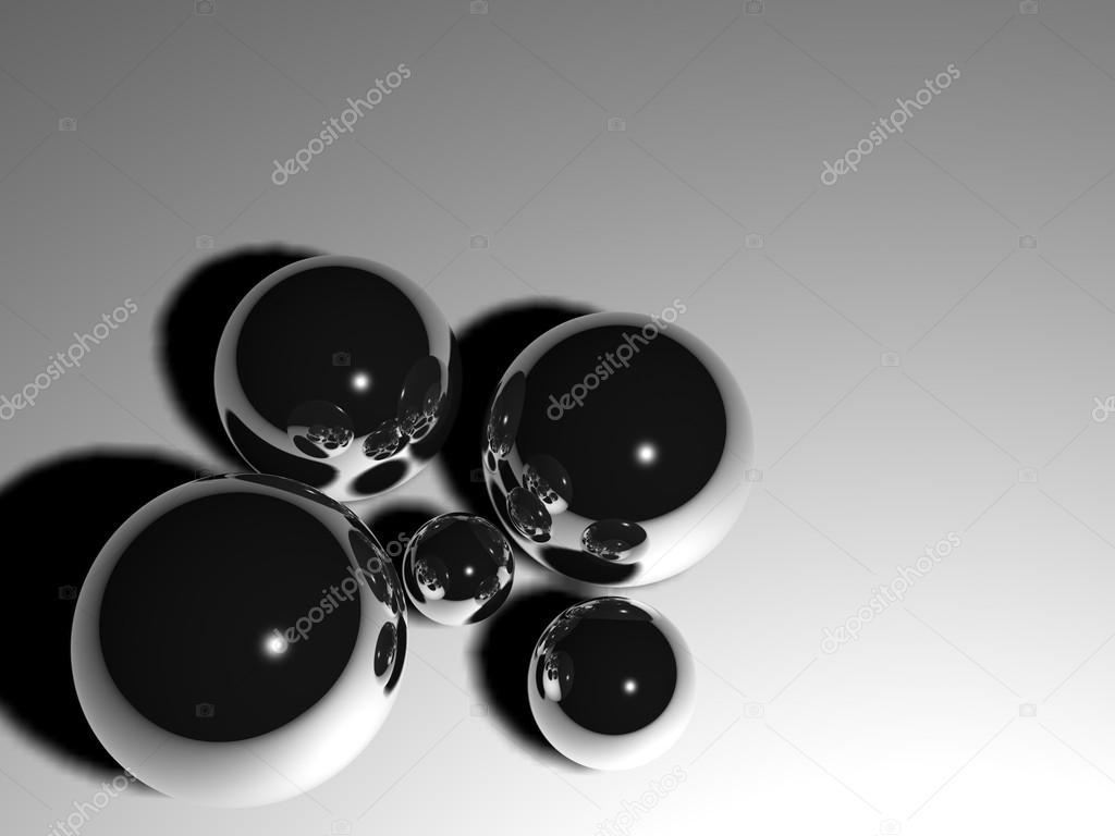 3D chrome spheres