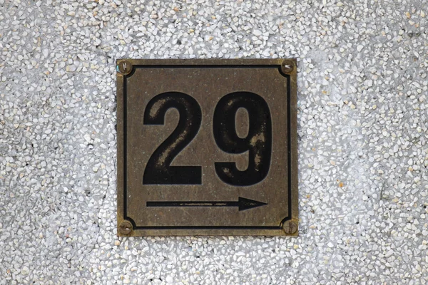 House number on a wall — Stock Photo, Image