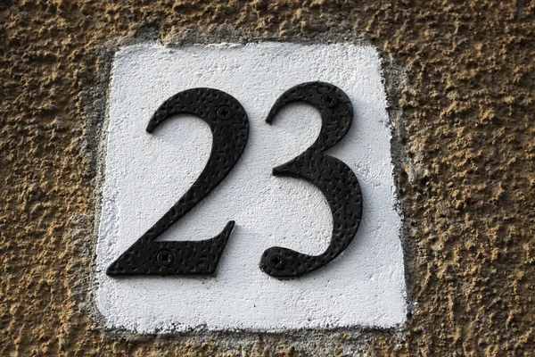 House number on a wall — Stock Photo, Image