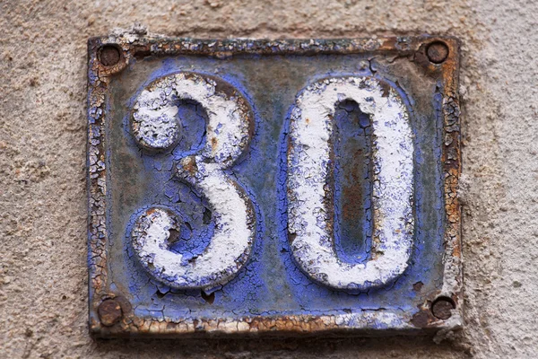 House number on a wall — Stock Photo, Image