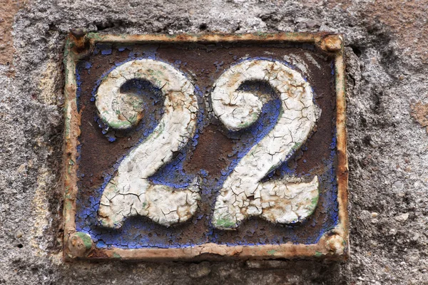 House number on a wall — Stock Photo, Image