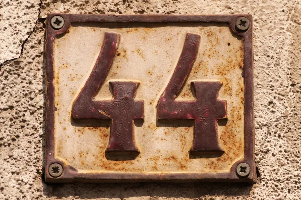 House number on a wall — Stock Photo, Image