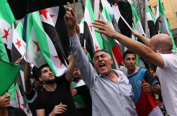 Free Syria, Syrian flags — Stock Photo, Image