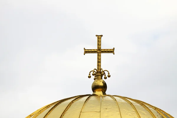 Ortodoxní Zlatý Kříž — Stock fotografie