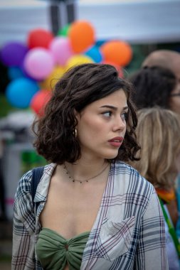 Sofya, Bulgaristan - 12 Haziran 2021: LGBT haklarına destek amaçlı Sofya Onur etkinliği (lezbiyen, gey, transseksüel ve biseksüel) Sofya 'da 14. kez ve bir yıl aradan sonra düzenleniyor.