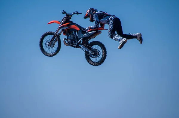 Motorcross arial springt — Stockfoto