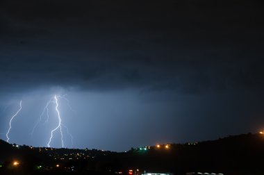 Lightning strike reaching the ground clipart