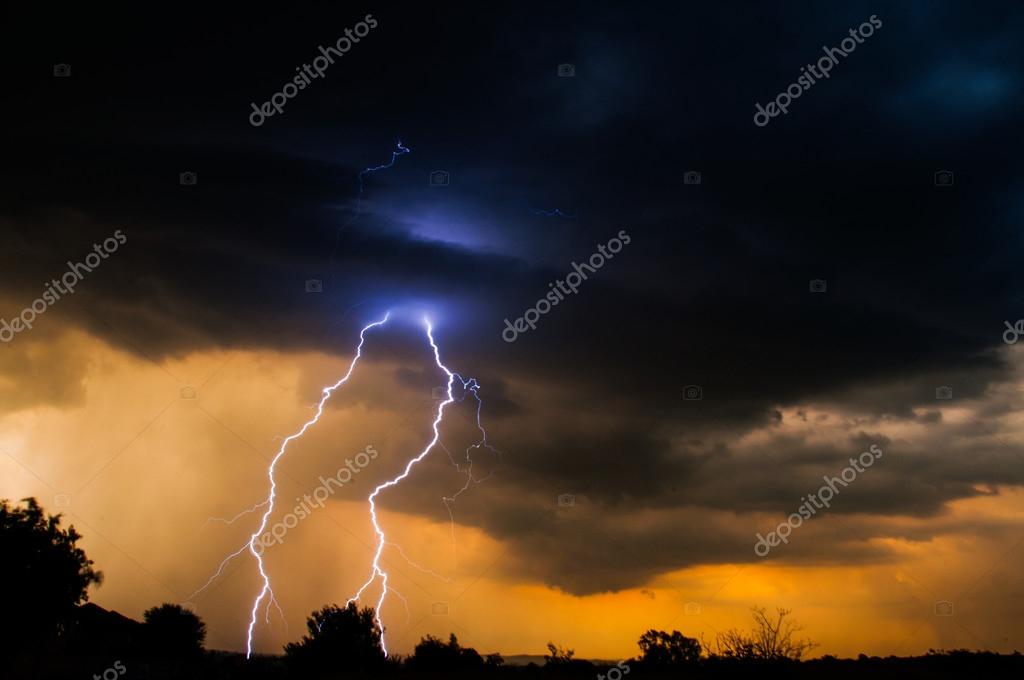 Electric Sunset Lightning Stock Photo Image By C Photomarcza 41828079
