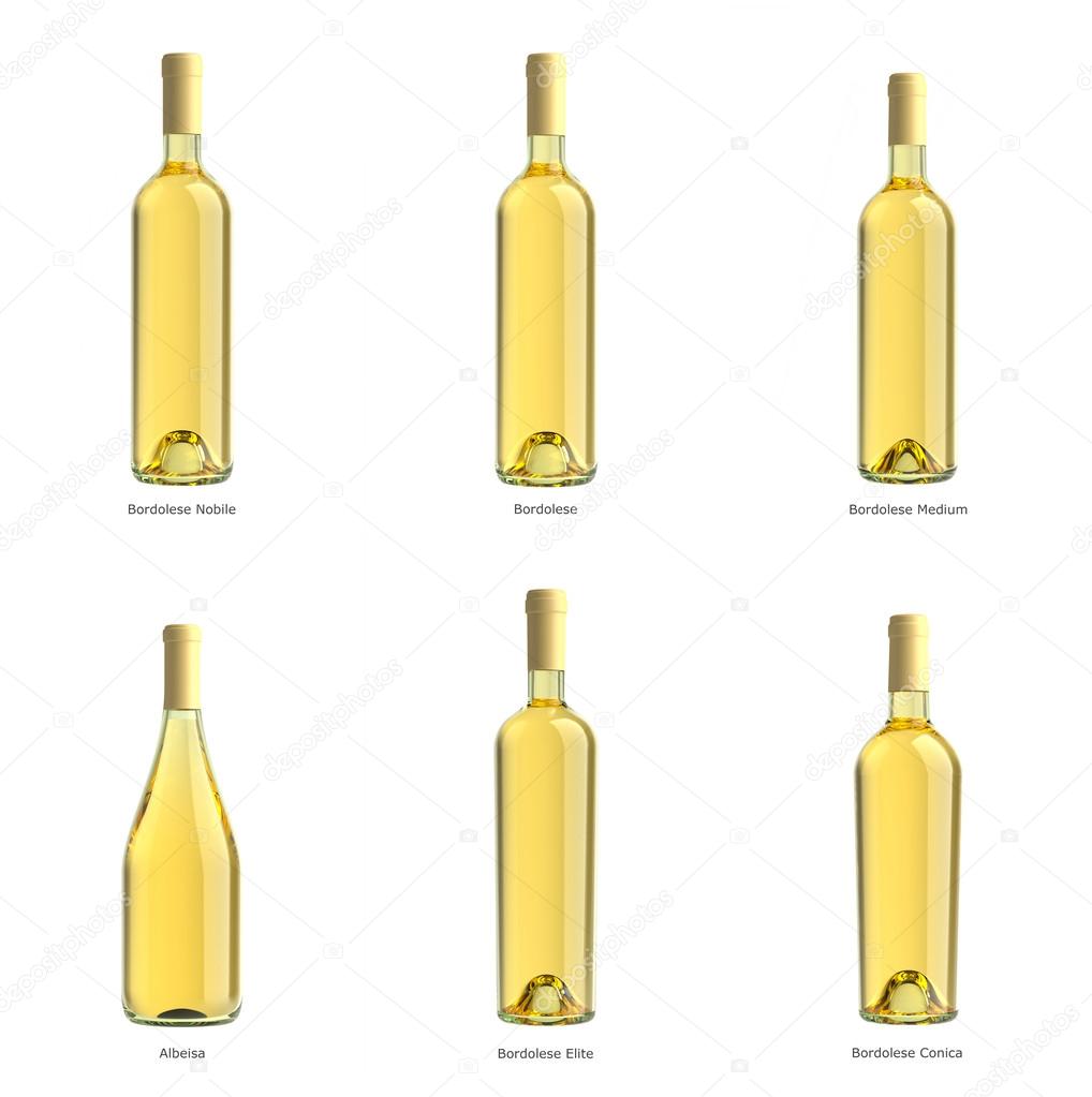 Collection of bottles of white wine