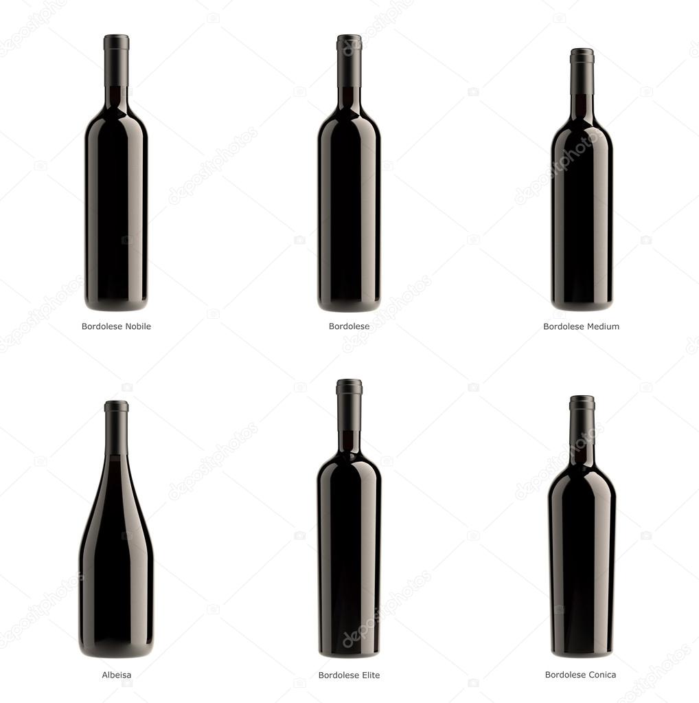 Collection of bottles of red wine