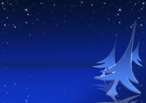 Mavi arka planlı Noel ağacı