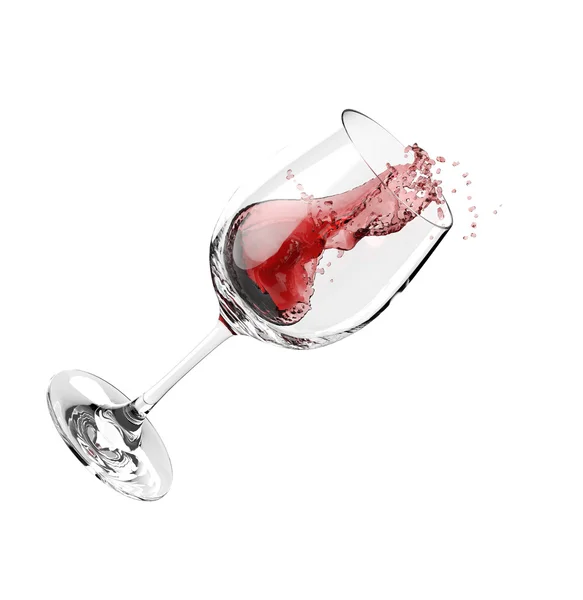 Wijn plons in glas — Stockfoto