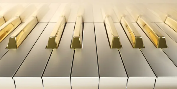ゴールド ピアノ フロント ストック画像