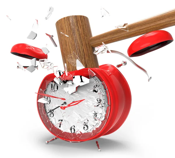 bir çalar saat vurmak çekiç.