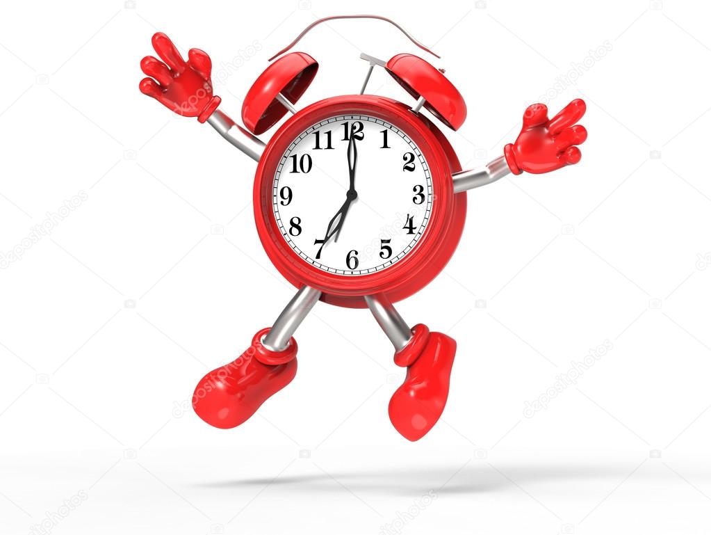 character alarm clock jump