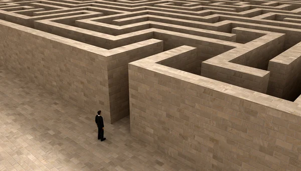 Homem e Labirinto — Fotografia de Stock