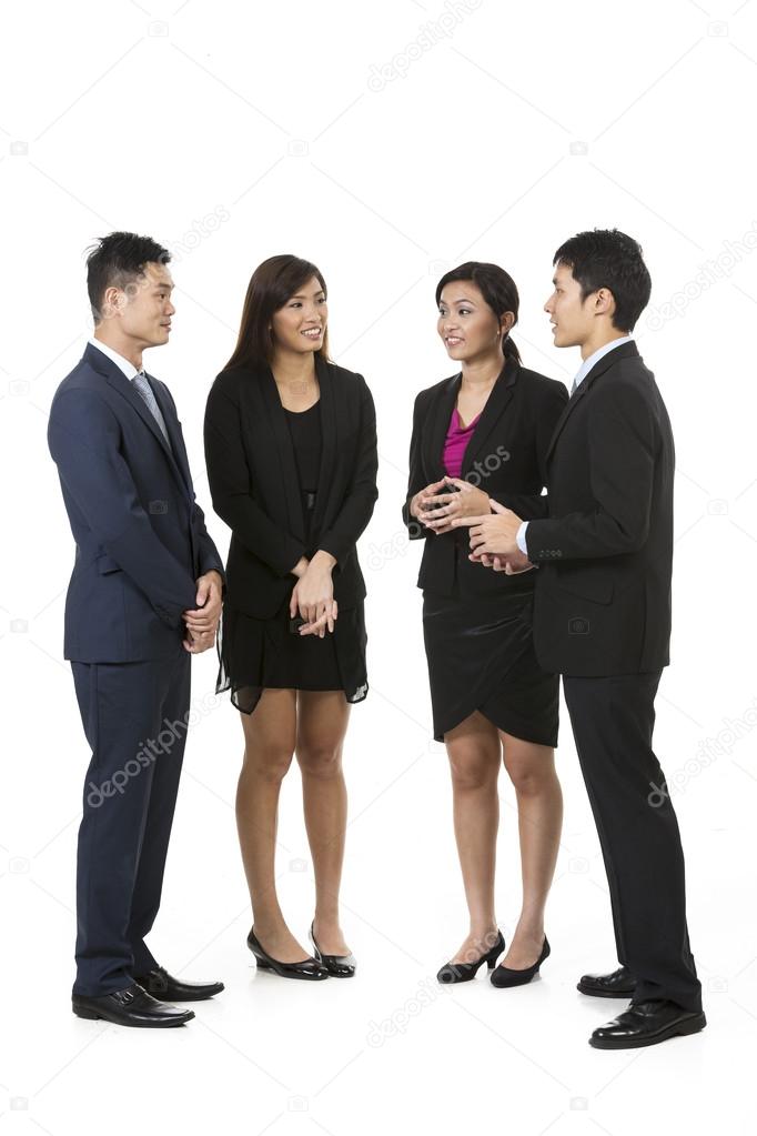 Asian business group Wife cuckolds interracial