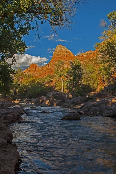 The Virgin River from Zion Canyon Campground. Springdale Utah