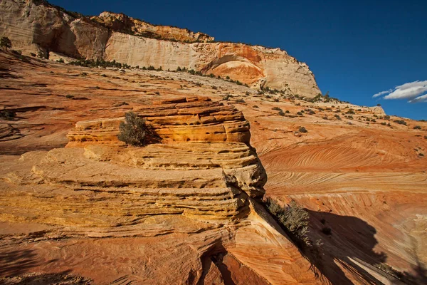 Sandstone Rock Formations Zion Boulevard Zion National Park Utah — Stock Photo, Image