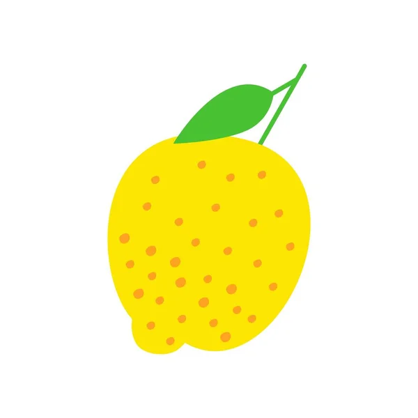 Χαριτωμένο Λεμόνι Καλοκαίρι Φρούτα Απομονώνονται Λευκό Φόντο Διανυσματική Γραφική Απεικόνιση — Διανυσματικό Αρχείο